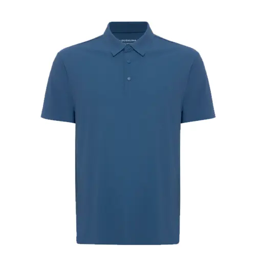 Dudalina Polo Masc Mc Malha Tech Textura  Azul Médio