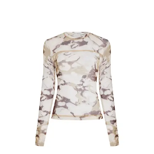 Le Lis Blusa Tule Marfim Estampa Tule Marfim Variante 12 (2602)