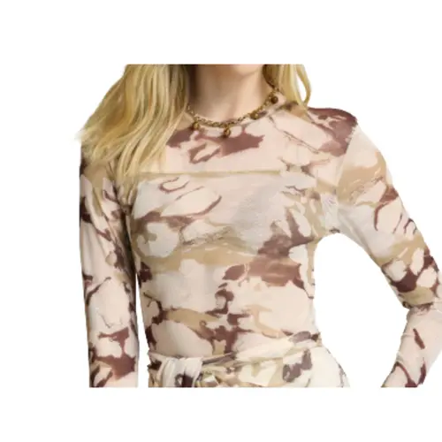 Le Lis Blusa Tule Marfim Estampa Tule Marfim Variante 12 (2602)