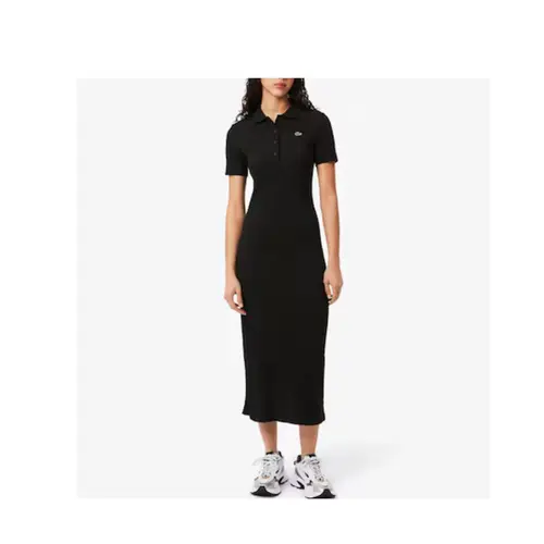 Lacoste Vestido Fem Gola Polo Midi Mc Rib Reto (2501) (031)