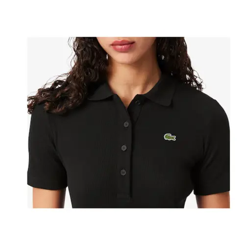 Lacoste Vestido Fem Gola Polo Midi Mc Rib Reto (2501) (031)
