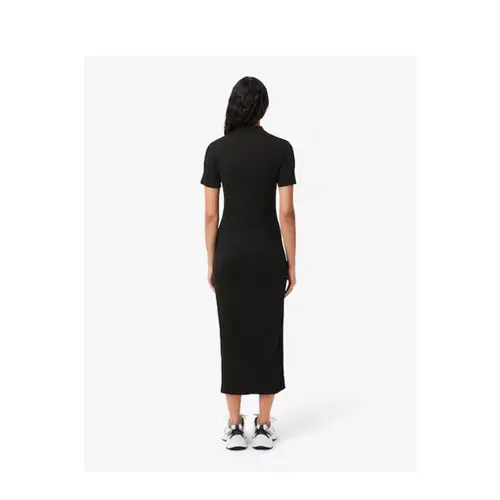 Lacoste Vestido Fem Gola Polo Midi Mc Rib Reto (2501) (031)