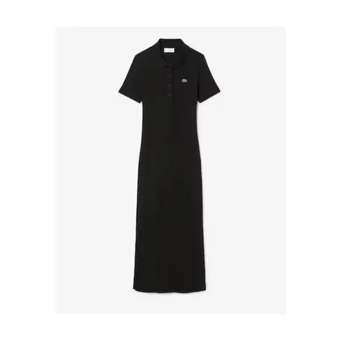 Lacoste Vestido Fem Gola Polo Midi Mc Rib Reto (2501) (031)