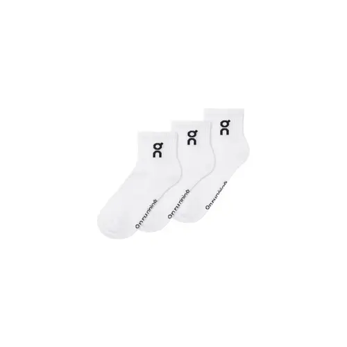 On Running Meia Logo Sock Mid 3P Branca 2UF10520069
