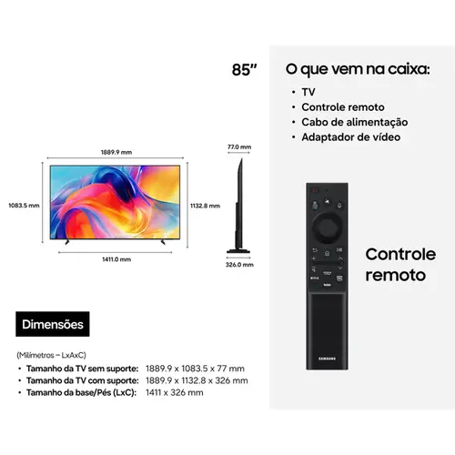 Samsung TV Mini Led 4K 85 Smart 60Hz 2026
