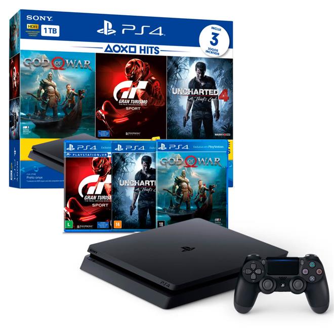 Console Ps4 Slim 1Tb Bundle Hits + 3 Homologação: 97082111116 - Sony -  Playstation - Magazine Luiza