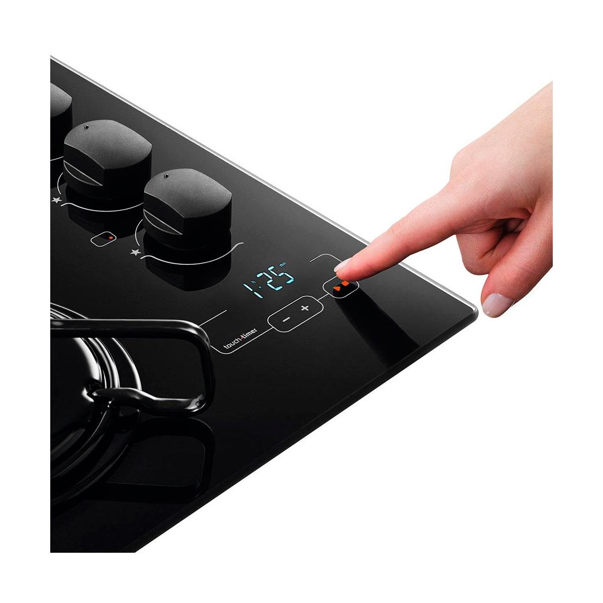 Cooktop a Gás Brastemp Ative! Preto com 4 bocas e Acendimento Superautomático Bivolt BDT62AEUNA