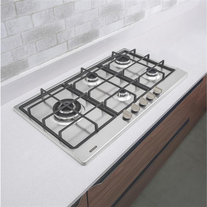 Cooktop a Gás Tramontina Penta Plus 5GX Safestop 90 em Aço Inox com