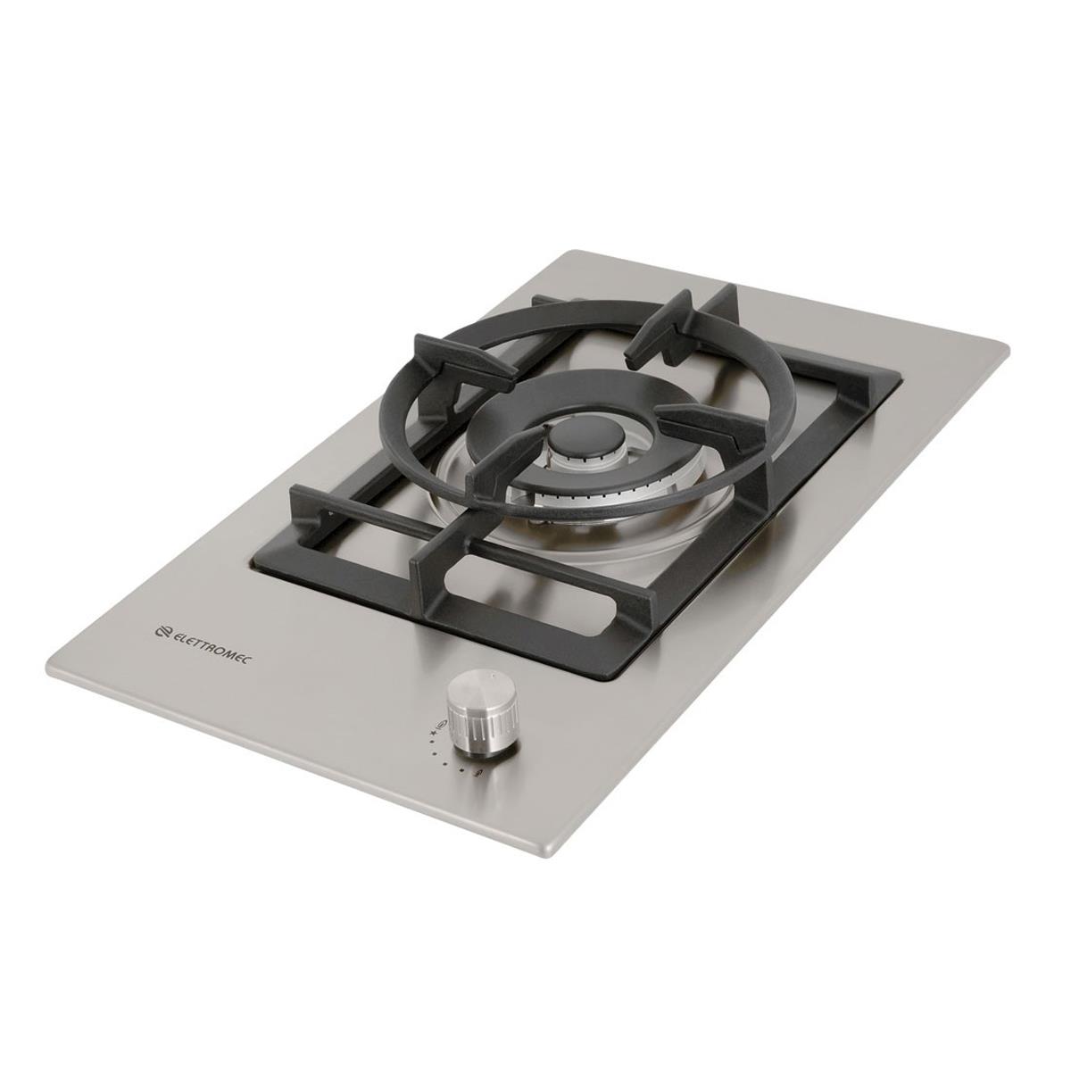 Cooktop a Gás Elettromec Dominó Quadratto Dual Flame Inox 1 Boca 30cm