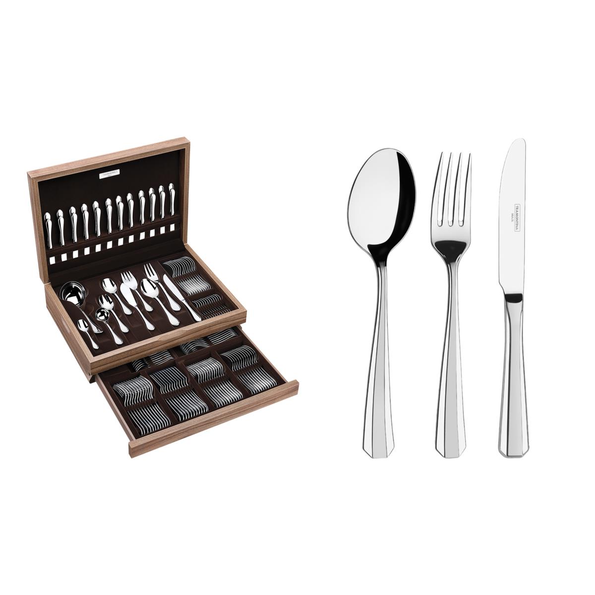 Kit 3 Talheres Garfo Alto Brilho INOX - Bene Casa - Estilo e Conforto