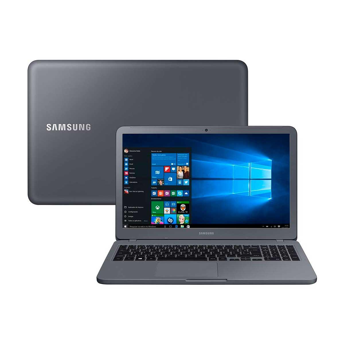 Notebook Samsung Essentials E30 Core i3 4GB 1TB Tela 15,6" Windows 10 NP350XAAKF3BR Cinza Titânio