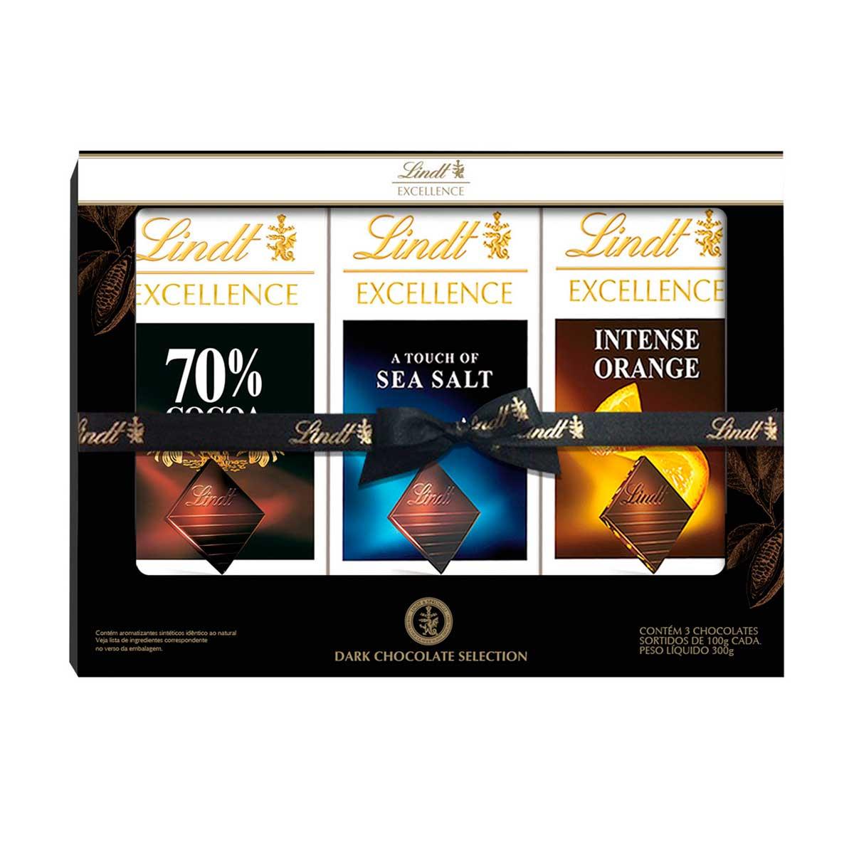 Chocolate Lindt Excellence Kit com 3 Barras 300g