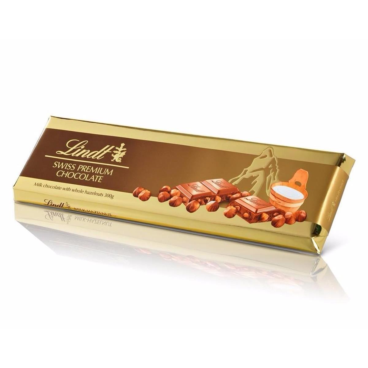 Chocolate Ao Leite Lindt Swiss Premium Gold Bar Hazelnut 300g 6639