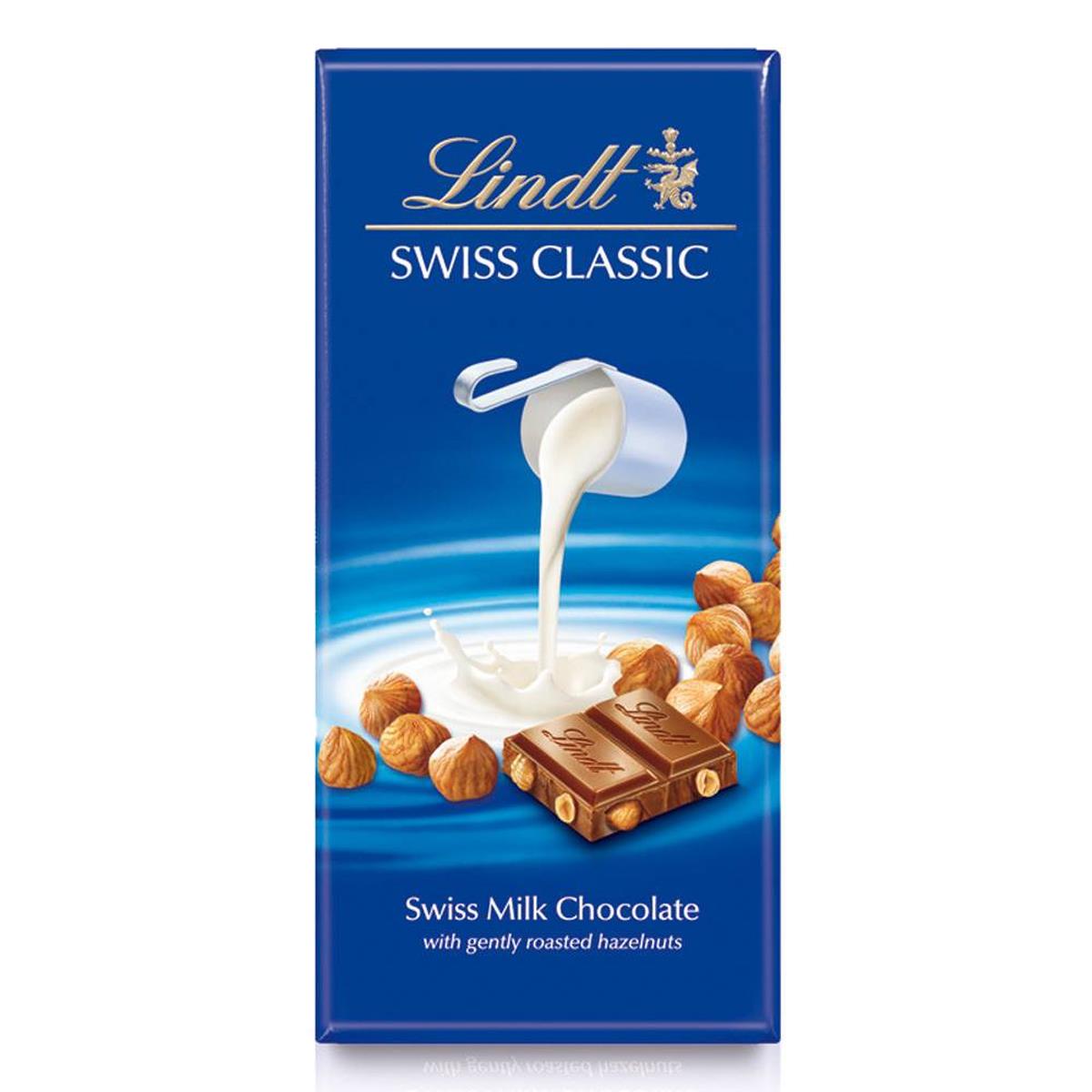 Chocolate ao Leite Lindt Swiss Classic com Avelãs 100g