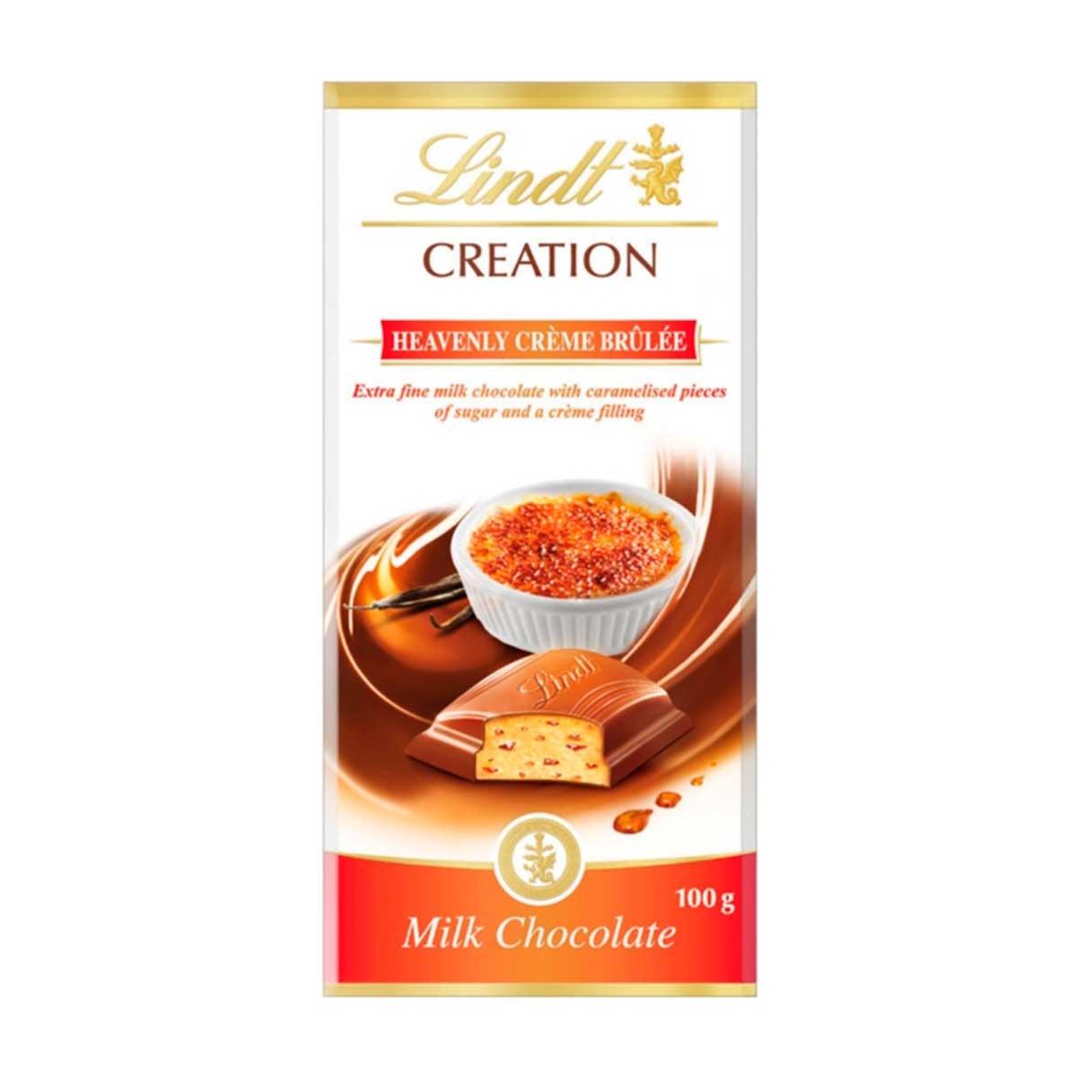 Chocolate Lindt Creation Ao Leite com Recheio de Crème Brûlée 100G