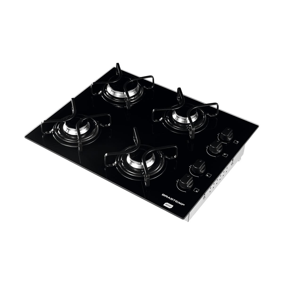 Cooktop a Gás Brastemp Ative! 4 bocas Vidro Temperado Bivolt BDD62AEUNA