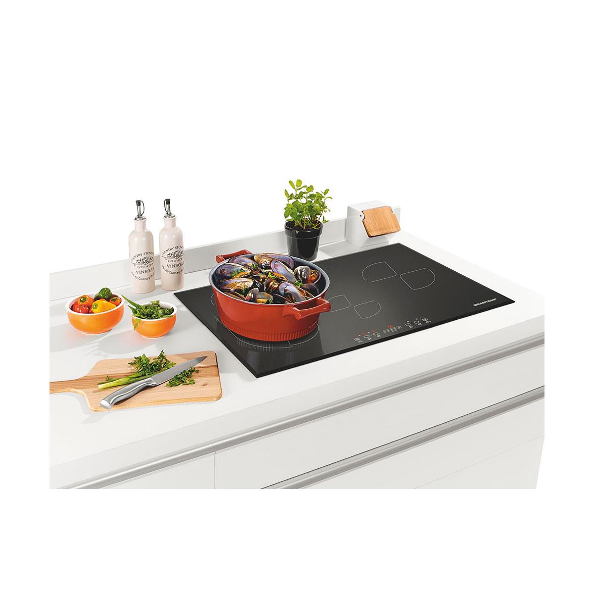 Cooktop por Indução Brastemp BDJ77AE 4 bocas Vitrocerâmico Painel Touch