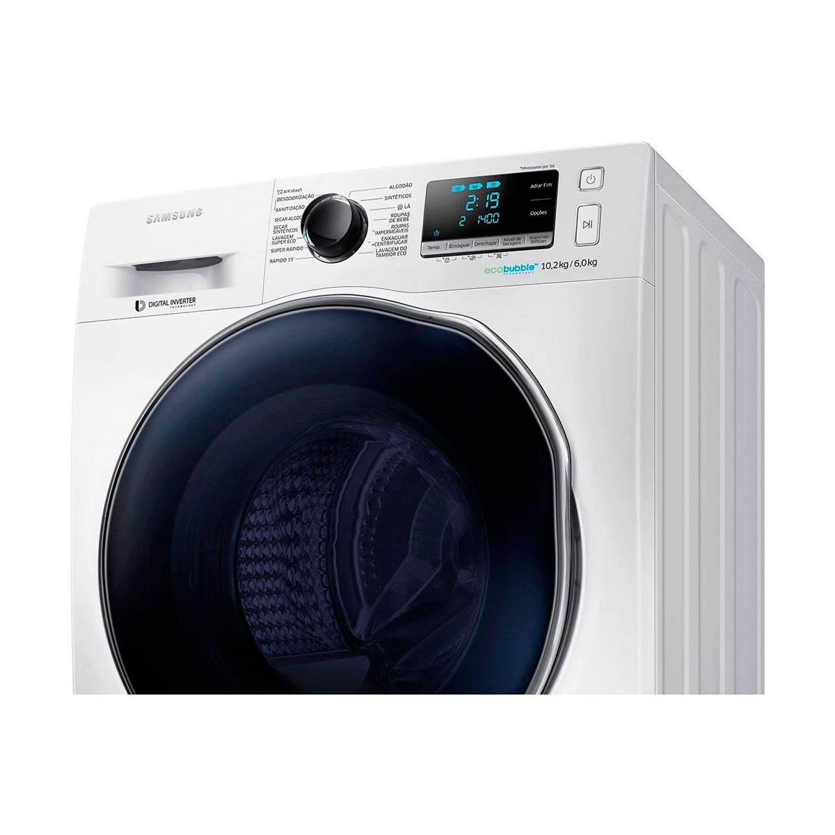 Lava e Seca Samsung WD6000 10,2kg, 13 Programas de Lavagem e Água ...