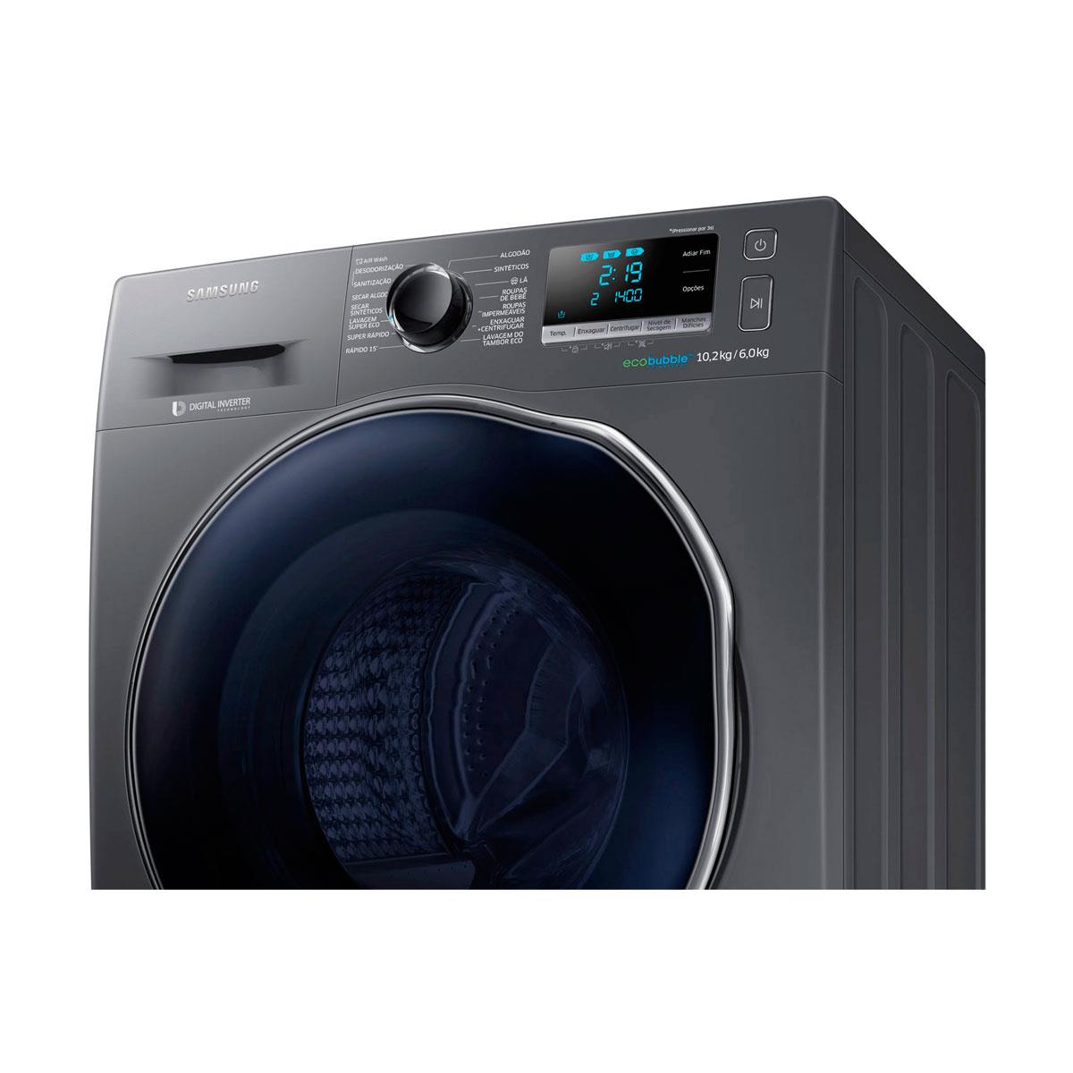 Lava e Seca Samsung WD6000 10,2kg, 13 Programas de Lavagem e Água ...