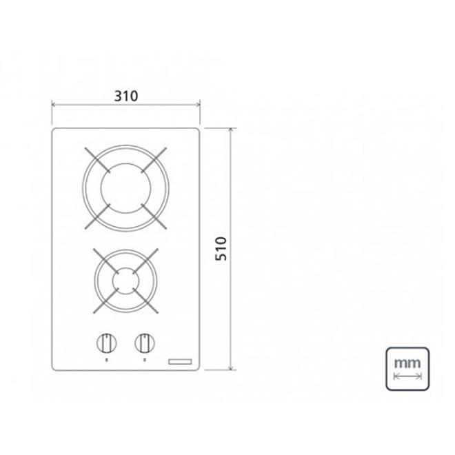 Cooktop a Gás Tramontina Dominó Glass 2GG 30 com 2 Bocas Bivolt 94702/201