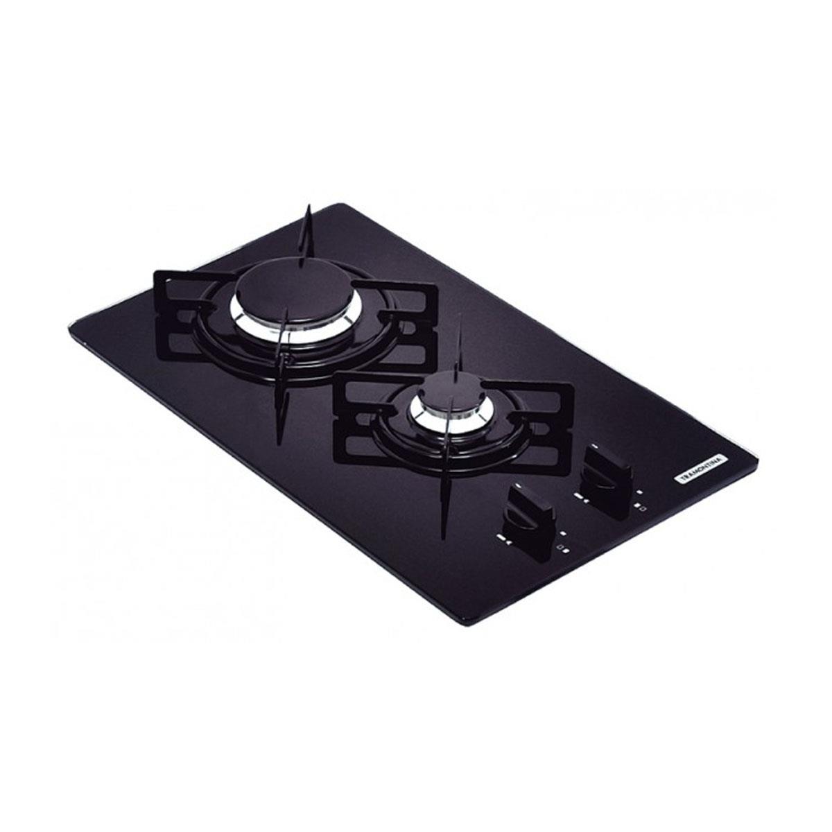 Cooktop a Gás Tramontina Dominó Glass 2GG 30 com 2 Bocas Bivolt 94702/201