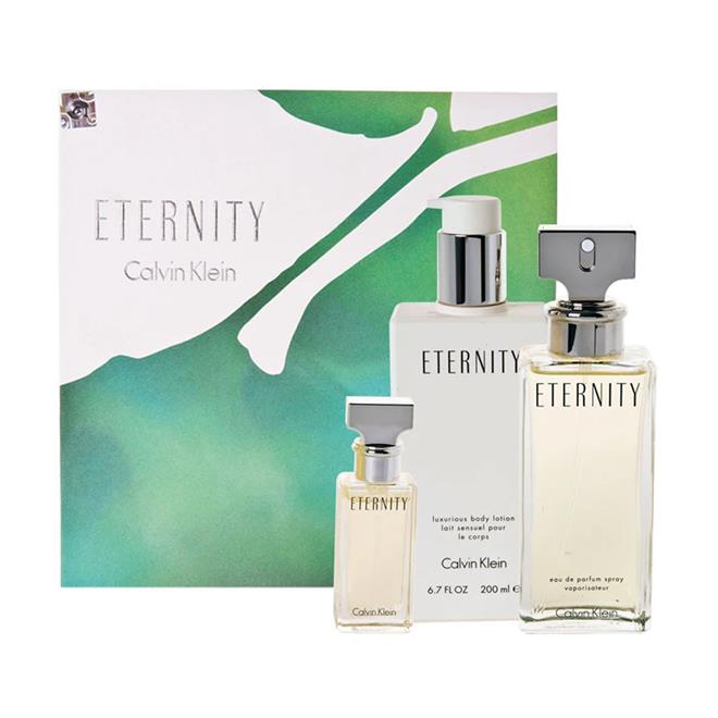 Kit Eternity for Women Calvin Klein Perfume Feminino Eau-de-Parfum 100ml +  Loção Corporal 100ml + Travel Size 10ml - DOLCE VITA