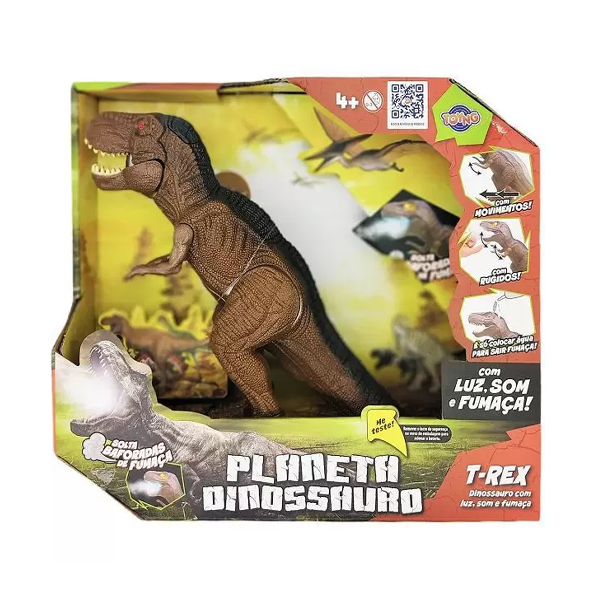 Dinossauro Robô Spray Som Luz Anda Solta Fumaça Zoop Toys - nivalmix