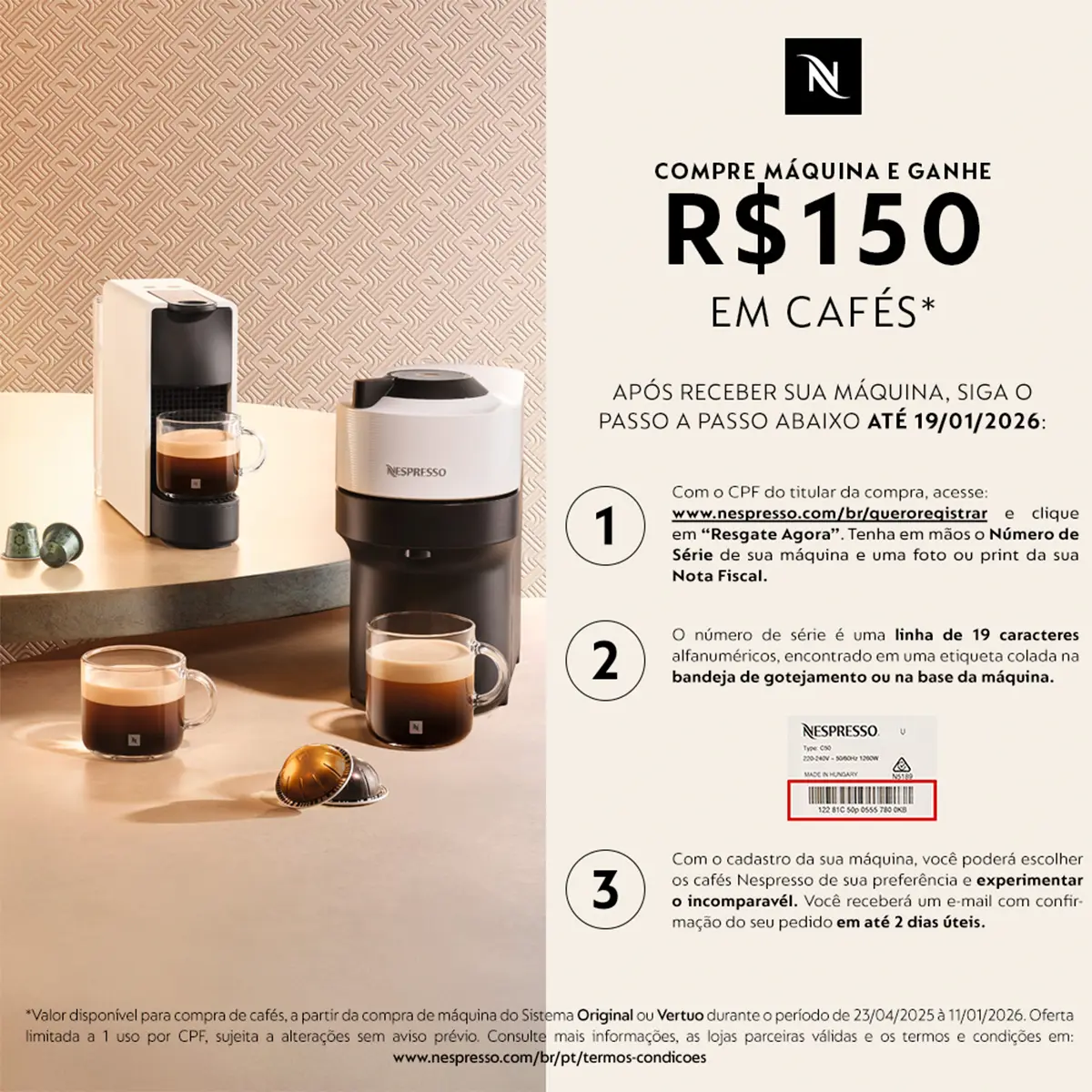Nespresso Cafeteira Essenza Mini Branca 127v C30-Br-Wh-Ne2-127v
