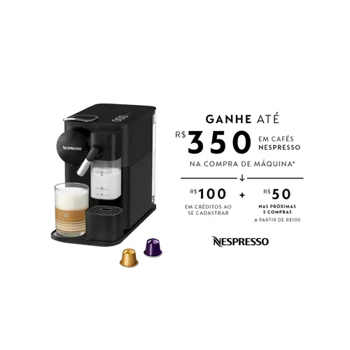 Nespresso Cafeteira Lattissima One Preta F121-Br-Bk-Ne-127v